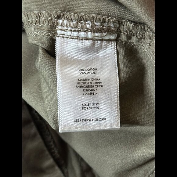 Cabi Pants 4 Womens Green Army Chino Waxy Stretch Fabric Mid Rise - Picture 8 of 8